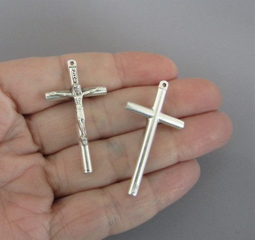 Set 12 SILVER Rosary Cross Crucifixes