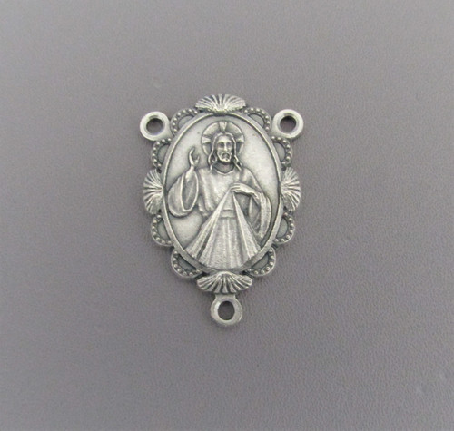 Divine Mercy Jesus Scallop Rosary Center*