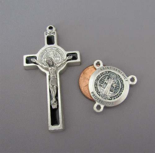 Rosary CENTER CRUCIFIX & PATERS Set ~ Saint BENEDICT 8pc