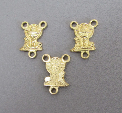 Silouhette Communion Chalice Rosary Center GOLD - Lot 3