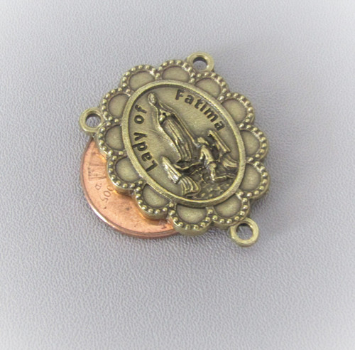 Lady Fatima Scallop Rosary Center BRONZE