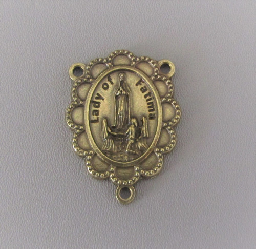 Lady Fatima Scallop Rosary Center BRONZE
