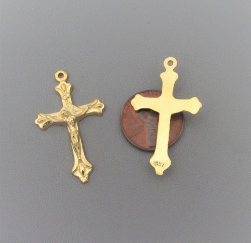 Teardrop 1" Crucifix GOLD -Lot 6
