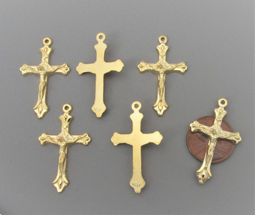 Teardrop 1" Crucifix GOLD -Lot 6