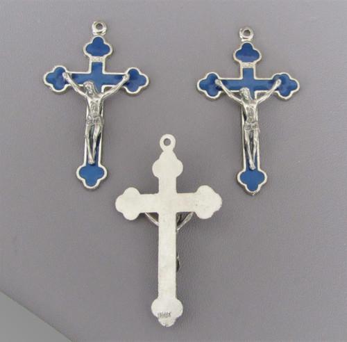 BLUE 1.5" Rosary CRUCIFIX -Lot 3