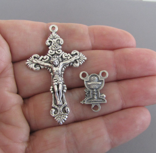 Filigree CENTER & CRUCIFIX First 1st Communion 