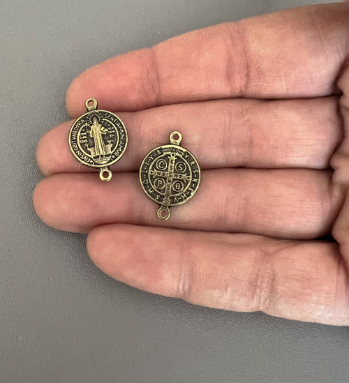 St Benedict OUR FATHER Connector LINK 12pc BRONZE