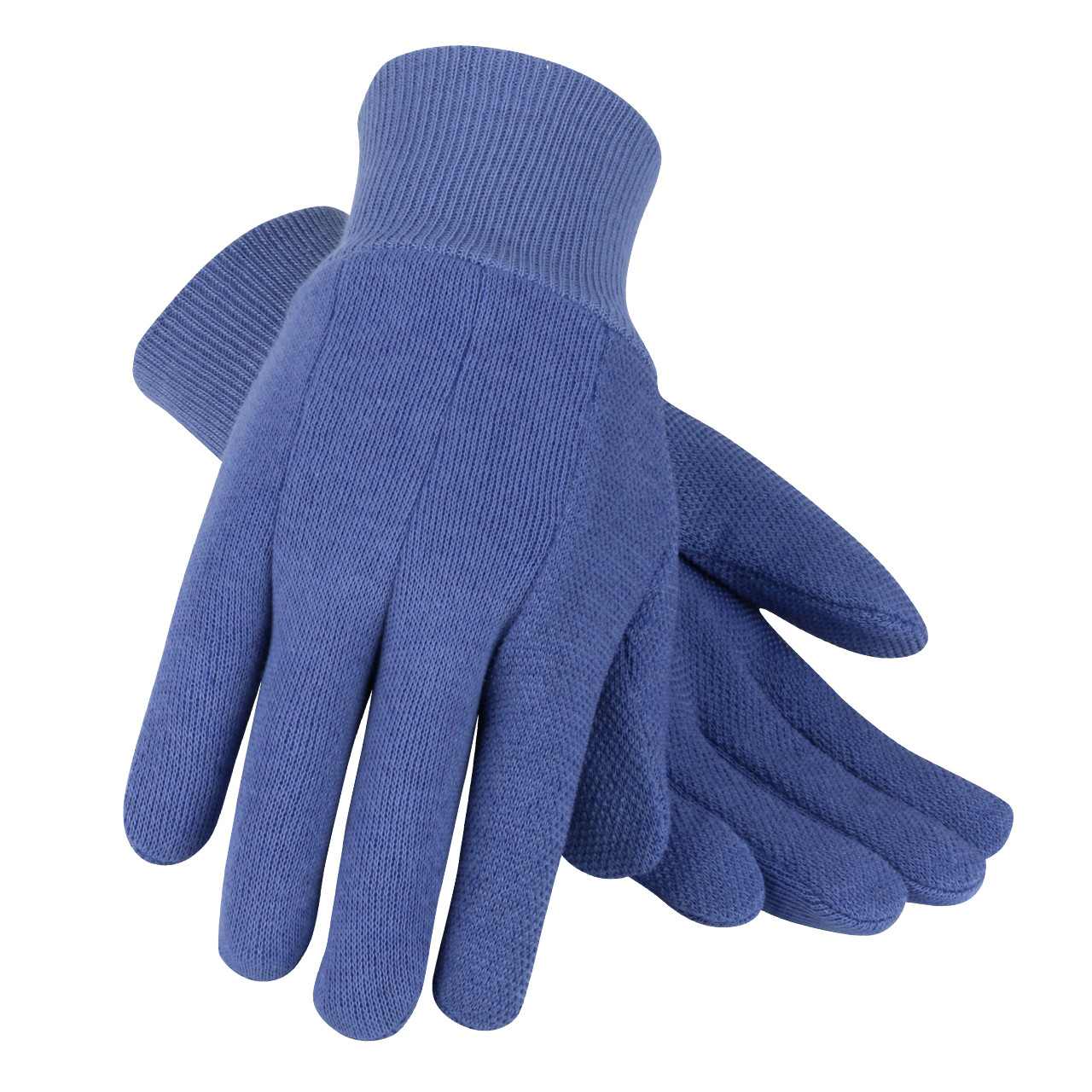 blue knit gloves