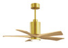 Matthews Fan Company - PA5-BRBR-LM-42 - 42" Ceiling Fan - Patricia-5 - Brushed Brass