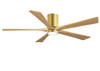 Matthews Fan Company - IR5HLK-BRBR-LM-60 - 60" Ceiling Fan - Irene-5HLK - Brushed Brass