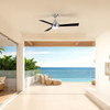 Matthews Fan Company - DA-BS-BK - 52" Ceiling Fan - Donaire - Brushed Stainless