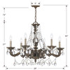 Crystorama - 5026-VB-CL-MWP - Six Light Chandelier - Paris Market - Venetian Bronze