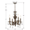 Crystorama - 5024-VB-CL-SAQ - Four Light Mini Chandelier - Paris Market - Venetian Bronze