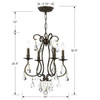 Crystorama - 5014-EB-CL-MWP - Four Light Mini Chandelier - Ashton - English Bronze