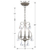 Crystorama - 5013-OS-CL-S - Three Light Mini Chandelier - Ashton - Olde Silver