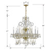 Crystorama - 5008-PB-CL-MWP - Eight Light Chandelier - Traditional Crystal - Polished Brass