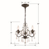 Crystorama - 4534-EB-CL-SAQ - Three Light Mini Chandelier - Paris Market - English Bronze