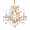 Crystorama - 4474-GD-CL-I - Four Light Mini Chandelier - Maria Theresa - Gold