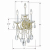 Crystorama - 4423-GD-CL-SAQ - Three Light Wall Sconce - Maria Theresa - Gold