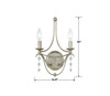 Crystorama - 432-SA - Two Light Wall Sconce - Metro - Antique Silver