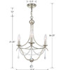 Crystorama - 423-SA - Three Light Mini Chandelier - Metro - Antique Silver