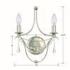 Crystorama - 422-SA - Two Light Wall Sconce - Metro - Antique Silver