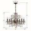 Crystorama - 3028-EB-CL-S - Eight Light Chandelier - Butler - English Bronze