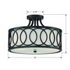 Crystorama - 285-MK - Three Light Semi Flush Mount - Graham - Matte Black