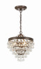 Crystorama - 130-VZ - Three Light Mini Chandelier - Calypso - Vibrant Bronze