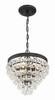 Crystorama - 130-MK - Three Light Mini Chandelier - Calypso - Matte Black