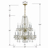 Crystorama - 1137-PB-CL-MWP - 12 Light Chandelier - Traditional Crystal - Polished Brass