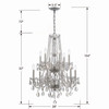 Crystorama - 1137-CH-CL-SAQ - 12 Light Chandelier - Traditional Crystal - Polished Chrome