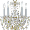 Crystorama - 1129-PB-CL-S - Five Light Mini Chandelier - Traditional Crystal - Polished Brass