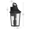 Kichler - 59196BKT - Three Light Outdoor Wall Mount - Cleary - Textured Black