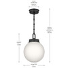 Kichler - 52866BK - One Light Pendant - Andorra - Black