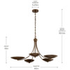 Kichler - 52856LBRLBZ - Five Light Chandelier - Palmela - Lacquered Brass