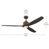 Kichler - 300360-HBB - 60" Ceiling Fan - Calyx - Heritage Brushed Bronze