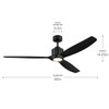 Kichler - 300360-BK - 60" Ceiling Fan - Calyx - Matte Black