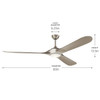 Kichler - 310680NI - 80"Ceiling Fan - Mylo - Painted Brushed Nickel