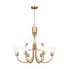Generation Lighting - GLC1169SB - Nine Light Chandelier - Miles - Satin Brass
