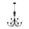 Generation Lighting - GLC1169MBK - Nine Light Chandelier - Miles - Midnight Black