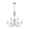 Generation Lighting - GLC1169BS - Nine Light Chandelier - Miles - Brushed Nickel