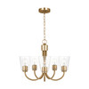 Generation Lighting - GLC1145SB - Five Light Chandelier - Miles - Satin Brass