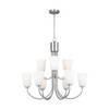 Generation Lighting - GLC1139BS - Nine Light Chandelier - Miles - Brushed Nickel