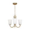 Generation Lighting - GLC1123SB - Three Light Chandelier - Miles - Satin Brass