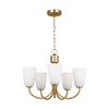 Generation Lighting - GLC1115SB - Five Light Chandelier - Miles - Satin Brass
