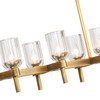 Alora - LP338052VBCC - Ten Light Linear Pendant - Lucian - Clear Crystal/Vintage Brass