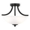 Generation Lighting. - 7716502-112 - Two Light Semi-Flush Convertible Pendant - Geary - Midnight Black