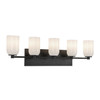 Kuzco Lighting - VL57732-BK/GO - Five Light Vanity - Nola - Black/Glossy Opal Glass