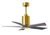 Matthews Fan Company - PA5-BRBR-BW-42 - 42"Ceiling Fan - Patricia - Brushed Brass